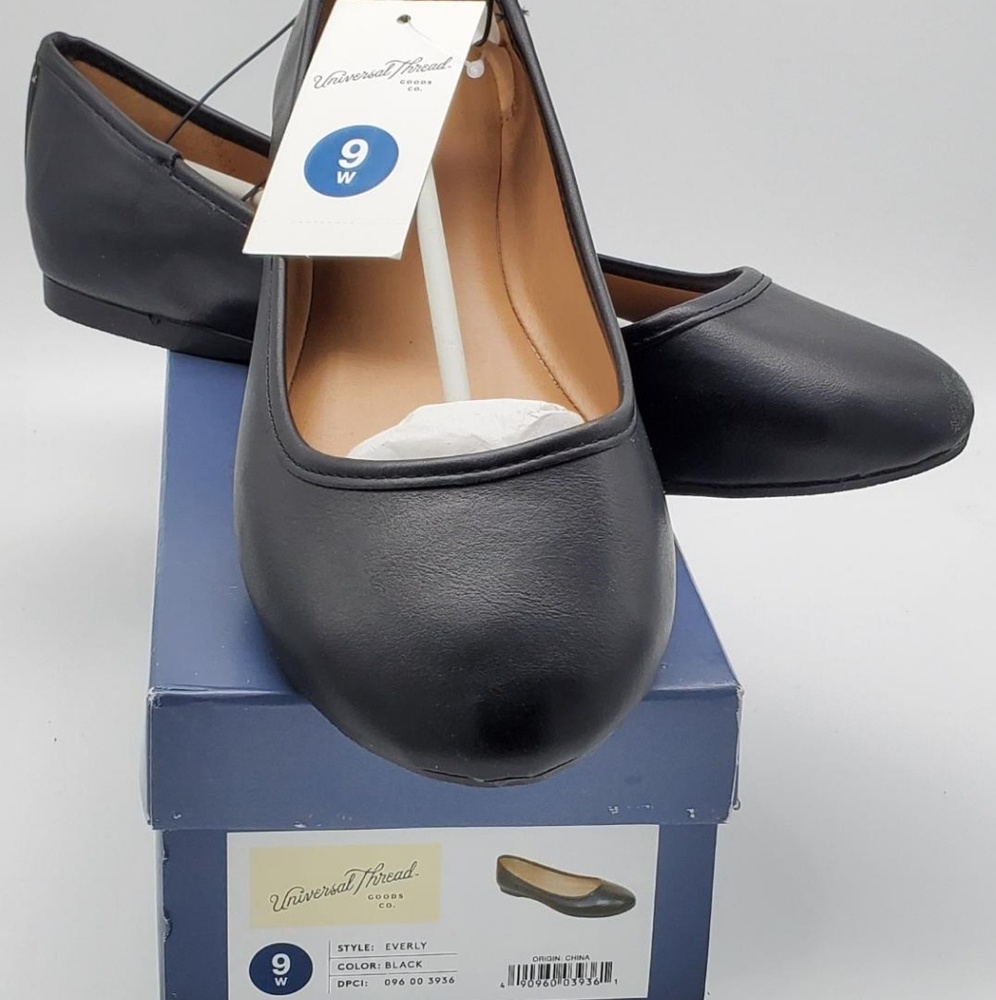 Everly Faux-Leather Round-Toe Ballet Flats